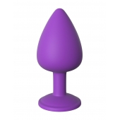 Фиолетовая анальная пробка со стразом Her Little Gem Large Plug - 9,5 см. - Pipedream - купить с доставкой в Ачинске