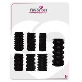 Набор из 7 черных насадок PENIS SLEEVES SET - Dream Toys - в Ачинске купить с доставкой