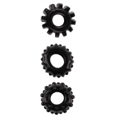 Набор из 3 черных эрекционных колец SET OF 3 COCKRINGS - Dream Toys - в Ачинске купить с доставкой