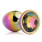 Голографическая анальная втулка с радужным кристаллом - 7,1 см. - Dream Toys - купить с доставкой в Ачинске