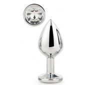 Серебристая анальная втулка с прозрачным кристаллом - 7,1 см. - Dream Toys - купить с доставкой в Ачинске