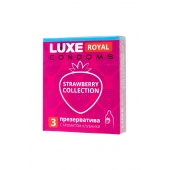 Презервативы с ароматом клубники LUXE Royal Strawberry Collection - 3 шт. - Luxe - купить с доставкой в Ачинске