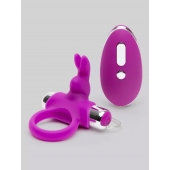 Лиловое виброкольцо с пультом ДУ Remote Control Cock Ring - Happy Rabbit - в Ачинске купить с доставкой