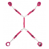 Ярко-розовый набор фиксаций на кровати Classic Bed Spreader - Lux Fetish - купить с доставкой в Ачинске