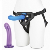 Страпон унисекс Beginners Strap-On с 2 насадками - 15 и 13 см. - Lux Fetish - купить с доставкой в Ачинске