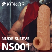 Телесная открытая насадка-реалистик с подхватом мошонки Nude Sleeve S - 10 см. - KOKOS - в Ачинске купить с доставкой