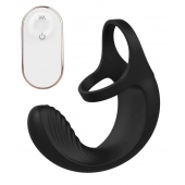 Черный анальный стимулятор с эрекционными кольцами Remote Couple Teaser - Dream Toys - в Ачинске купить с доставкой