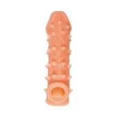 Телесная закрытая насадка с пупырышками Cock Sleeve Size M - 15,6 см. - KOKOS - в Ачинске купить с доставкой