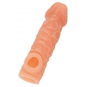 Телесная закрытая насадка с шершавой головкой Cock Sleeve Size L - 17,6 см. - KOKOS - в Ачинске купить с доставкой