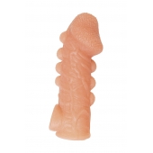 Телесная закрытая насадка с шишечками Cock Sleeve Size L - 17,6 см. - KOKOS - в Ачинске купить с доставкой