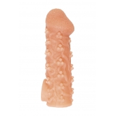 Телесная закрытая насадка с пучками шишечек Cock Sleeve Size M - 15,6 см. - KOKOS - в Ачинске купить с доставкой