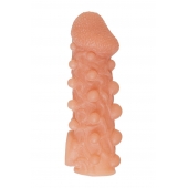 Телесная закрытая насадка с шариками Cock Sleeve Size M - 15,6 см. - KOKOS - в Ачинске купить с доставкой