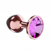Пробка цвета розового золота с лиловым кристаллом Diamond Quartz Shine L - 8,3 см. - Lola Games - купить с доставкой в Ачинске