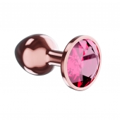 Пробка цвета розового золота с малиновым кристаллом Diamond Ruby Shine L - 8,3 см. - Lola Games - купить с доставкой в Ачинске
