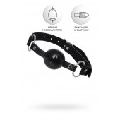 Черный кляп-шар на кожаных ремешках Anonymo - ToyFa - купить с доставкой в Ачинске