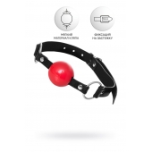 Красный кляп-шар на черных ремешках Anonymo - ToyFa - купить с доставкой в Ачинске