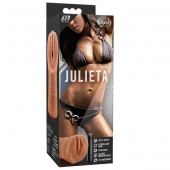 Мастурбатор-вагина цвета карамели Julieta с вибрацией - Blush Novelties - в Ачинске купить с доставкой