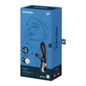 Черный анальный вибратор Heat Climax+ с функцией нагрева - 20,6 см. - Satisfyer - в Ачинске купить с доставкой