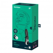 Черный анальный вибратор Hot Passion с функцией нагрева - Satisfyer - в Ачинске купить с доставкой