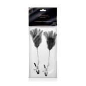 Зажимы для сосков с черными перьями Sweet Caress Feather Nipple Clumps - Sweet Caress - купить с доставкой в Ачинске