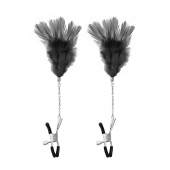 Зажимы для сосков с черными перьями Sweet Caress Feather Nipple Clumps - Sweet Caress - купить с доставкой в Ачинске