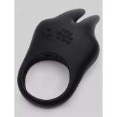 Черное эрекционное виброкольцо Sensation Rechargeable Vibrating Rabbit Love Ring - Fifty Shades of Grey - в Ачинске купить с доставкой