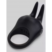 Черное эрекционное виброкольцо Sensation Rechargeable Vibrating Rabbit Love Ring - Fifty Shades of Grey - в Ачинске купить с доставкой