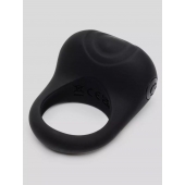 Черное эрекционное виброкольцо Sensation Rechargeable Vibrating Love Ring - Fifty Shades of Grey - в Ачинске купить с доставкой
