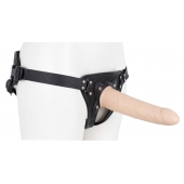 Пустотелый страпон Harness CLASSIC с бандажом - 19,5 см. - LOVETOY (А-Полимер) - купить с доставкой в Ачинске