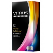 Цветные ароматизированные презервативы VITALIS PREMIUM color   flavor - 12 шт. - Vitalis - купить с доставкой в Ачинске