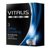 Презервативы VITALIS PREMIUM delay   cooling с охлаждающим эффектом - 3 шт. - Vitalis - купить с доставкой в Ачинске