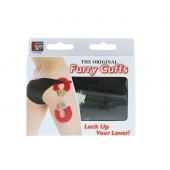 Металлические наручники с чёрной меховой опушкой - Dream Toys - купить с доставкой в Ачинске
