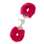 Металлические наручники с красной меховой опушкой METAL HANDCUFF WITH PLUSH RED - Dream Toys - купить с доставкой в Ачинске