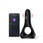 Черное виброкольцо Magic Motion Rise с подхватом мошонки - Magic Motion - в Ачинске купить с доставкой