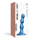 Голубая насадка Strap-On-Me Dildo Plug Balls size S - Strap-on-me - купить с доставкой в Ачинске