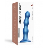 Голубая насадка Strap-On-Me Dildo Plug Balls size L - Strap-on-me - купить с доставкой в Ачинске