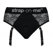 Черные трусики для насадок Diva Lingerie Harness - size L - Strap-on-me - купить с доставкой в Ачинске