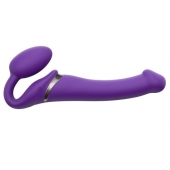 Фиолетовый безремневой вибрострапон Vibrating Bendable Strap-On - size L - Strap-on-me - купить с доставкой в Ачинске