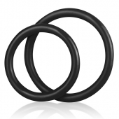 Набор из двух черных силиконовых колец разного диаметра SILICONE COCK RING SET - BlueLine - в Ачинске купить с доставкой