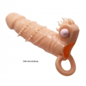 Телесная удлиняющая вибронасадка Penis Sleeve Connor - 17 см. - Baile - в Ачинске купить с доставкой