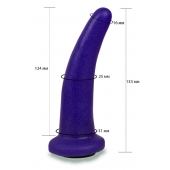 Фиолетовая гладкая изогнутая насадка-плаг - 13,3 см. - LOVETOY (А-Полимер) - купить с доставкой в Ачинске