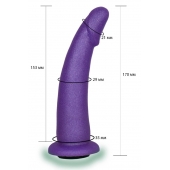 Фиолетовая гладкая изогнутая насадка-плаг - 17 см. - LOVETOY (А-Полимер) - купить с доставкой в Ачинске