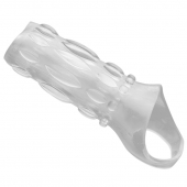 Насадка на пенис с кольцом для мошонки Clear Sensations Enhancer Sex Sleeve - 11,5 см. - XR Brands - в Ачинске купить с доставкой