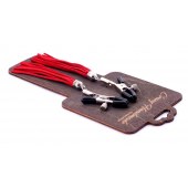 Металлические зажимы на соски с красными замшевыми кисточками - Crazy Handmade - купить с доставкой в Ачинске