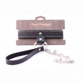 Узкий однослойный ошейник с поводком - Crazy Handmade - купить с доставкой в Ачинске