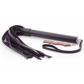 Черная кожаная плеть  Индиго  - 50 см. - Crazy Handmade - купить с доставкой в Ачинске