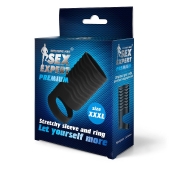 Черная открытая насадка на пенис с кольцом для мошонки XXXL-size - 9,9 см. - Sex Expert - в Ачинске купить с доставкой