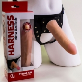 Страпон Харнесс из трусиков и насадки-фаллоса - 17,5 см. - LOVETOY (А-Полимер) - купить с доставкой в Ачинске