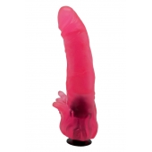 Розовая насадка для страпона с клиторальными лепестками - 18,5 см. - LOVETOY (А-Полимер) - купить с доставкой в Ачинске