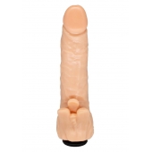 Телесная гелевая насадка-фаллос с клиторальными лепестками - 18,5 см. - LOVETOY (А-Полимер) - купить с доставкой в Ачинске